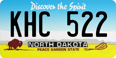 ND license plate KHC522