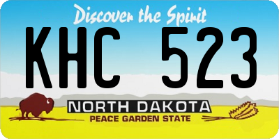 ND license plate KHC523