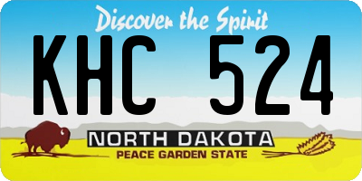 ND license plate KHC524