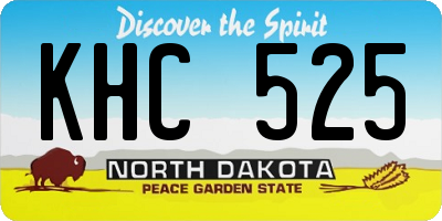 ND license plate KHC525