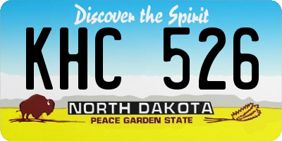 ND license plate KHC526