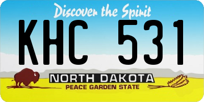 ND license plate KHC531