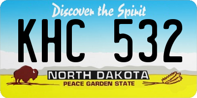 ND license plate KHC532