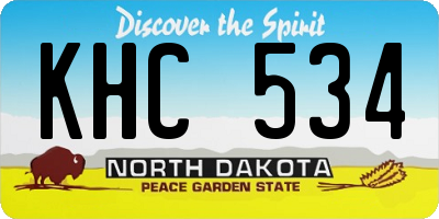 ND license plate KHC534