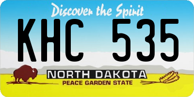 ND license plate KHC535