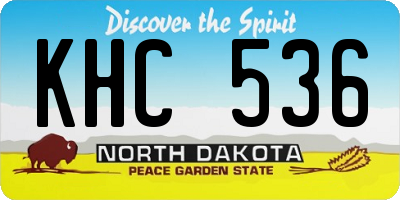 ND license plate KHC536