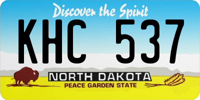 ND license plate KHC537