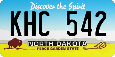 ND license plate KHC542