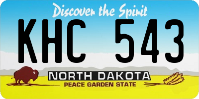 ND license plate KHC543