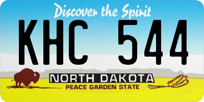 ND license plate KHC544