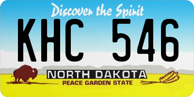 ND license plate KHC546