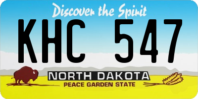 ND license plate KHC547