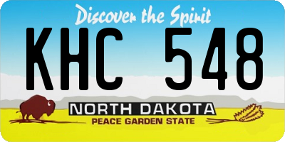 ND license plate KHC548