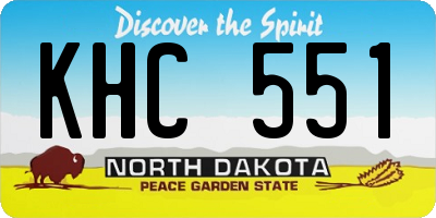 ND license plate KHC551