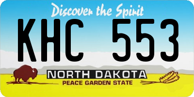 ND license plate KHC553