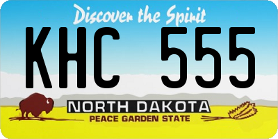 ND license plate KHC555