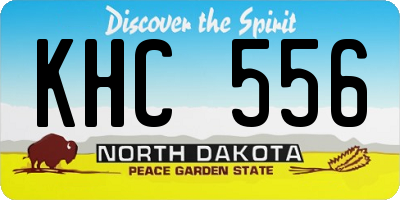 ND license plate KHC556