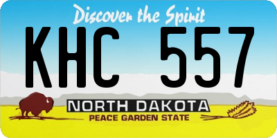 ND license plate KHC557