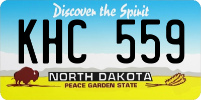 ND license plate KHC559