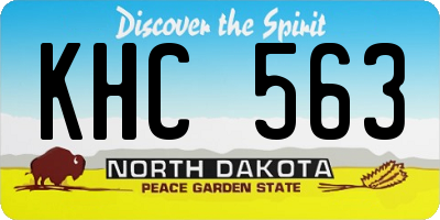 ND license plate KHC563