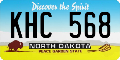 ND license plate KHC568