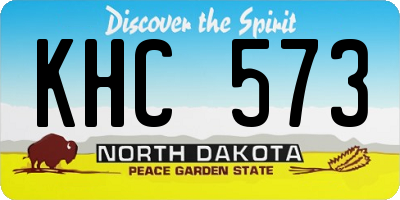ND license plate KHC573
