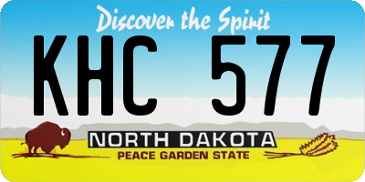 ND license plate KHC577