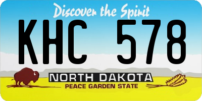 ND license plate KHC578