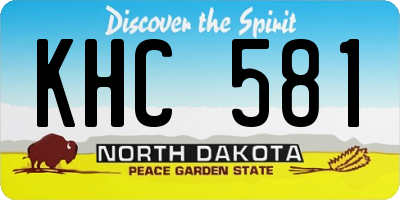 ND license plate KHC581