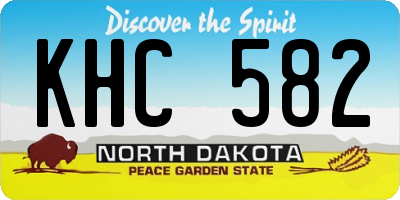 ND license plate KHC582
