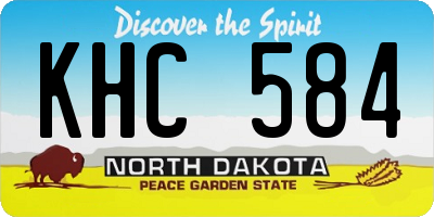 ND license plate KHC584