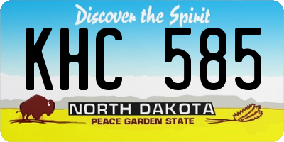 ND license plate KHC585
