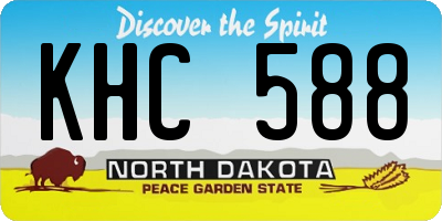 ND license plate KHC588
