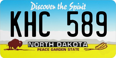 ND license plate KHC589
