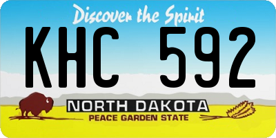 ND license plate KHC592