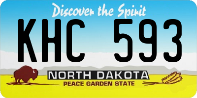 ND license plate KHC593
