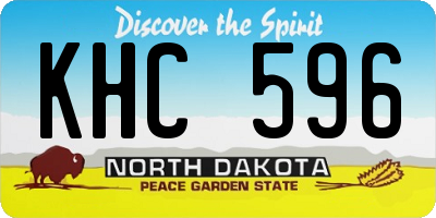 ND license plate KHC596