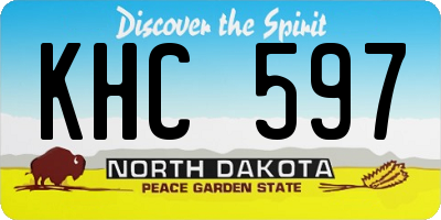 ND license plate KHC597