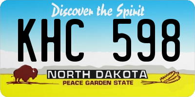 ND license plate KHC598