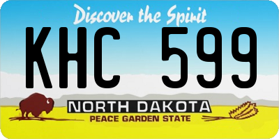 ND license plate KHC599