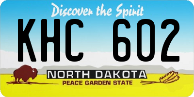 ND license plate KHC602