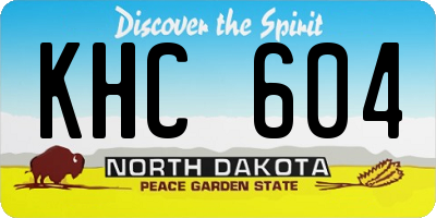 ND license plate KHC604