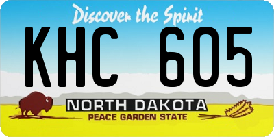ND license plate KHC605