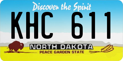 ND license plate KHC611