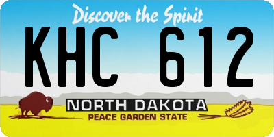 ND license plate KHC612