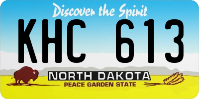 ND license plate KHC613