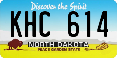 ND license plate KHC614