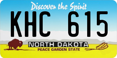 ND license plate KHC615