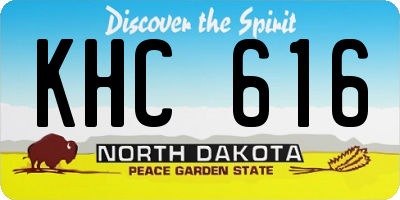 ND license plate KHC616