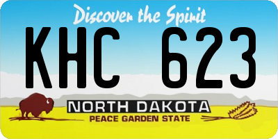ND license plate KHC623